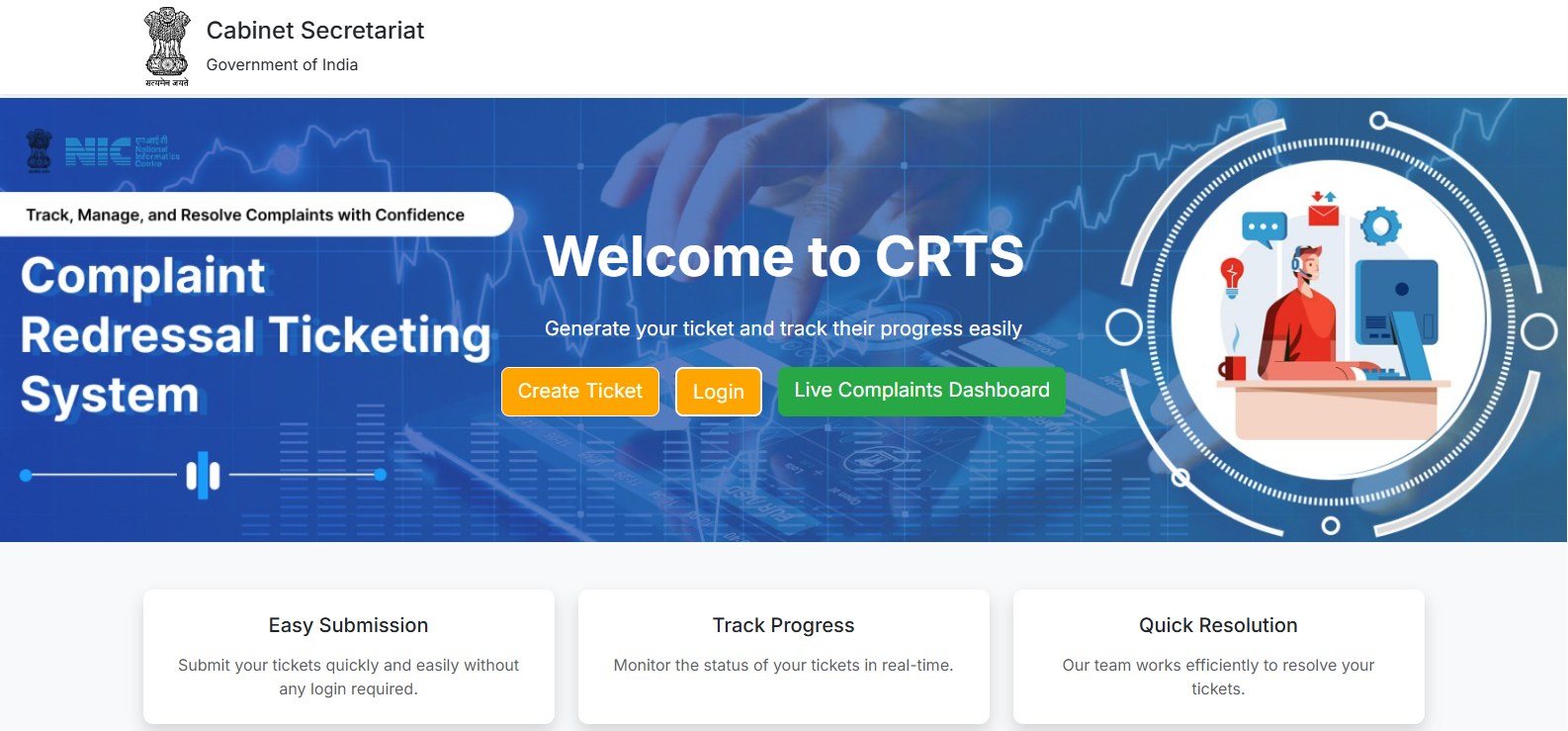 Complaint Redressal Ticketing System (CRTS) (1/7)